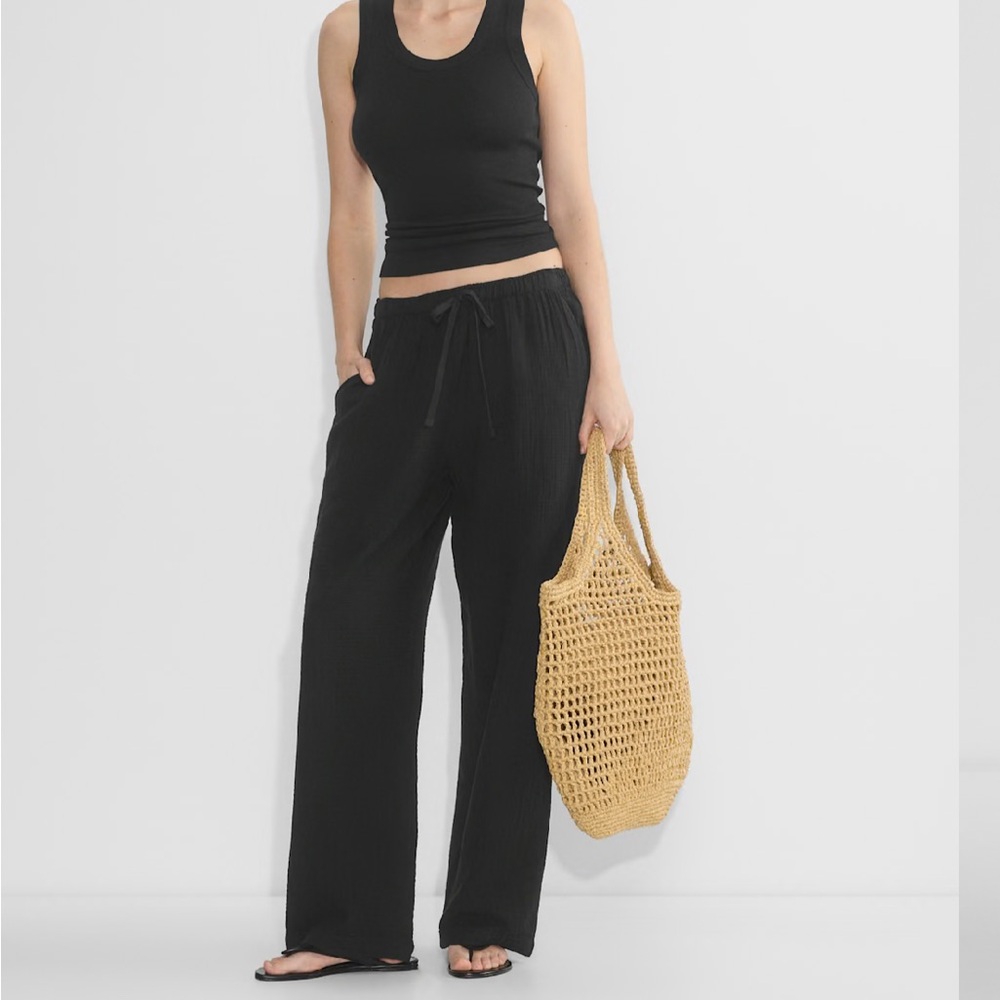 Little Moon Black Wide-Leg Pants